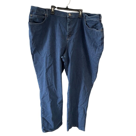 NWT Lee Relaxed Fit Straight Leg High Rise Women's Plus Blue Jeans Sz 28W Lg #CM - Picture 1 of 3